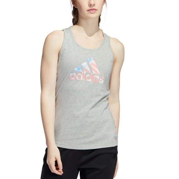Adidas Womens Americana Graphic Tank Top, sleeveless shirt Gray - Picture 7 of 15